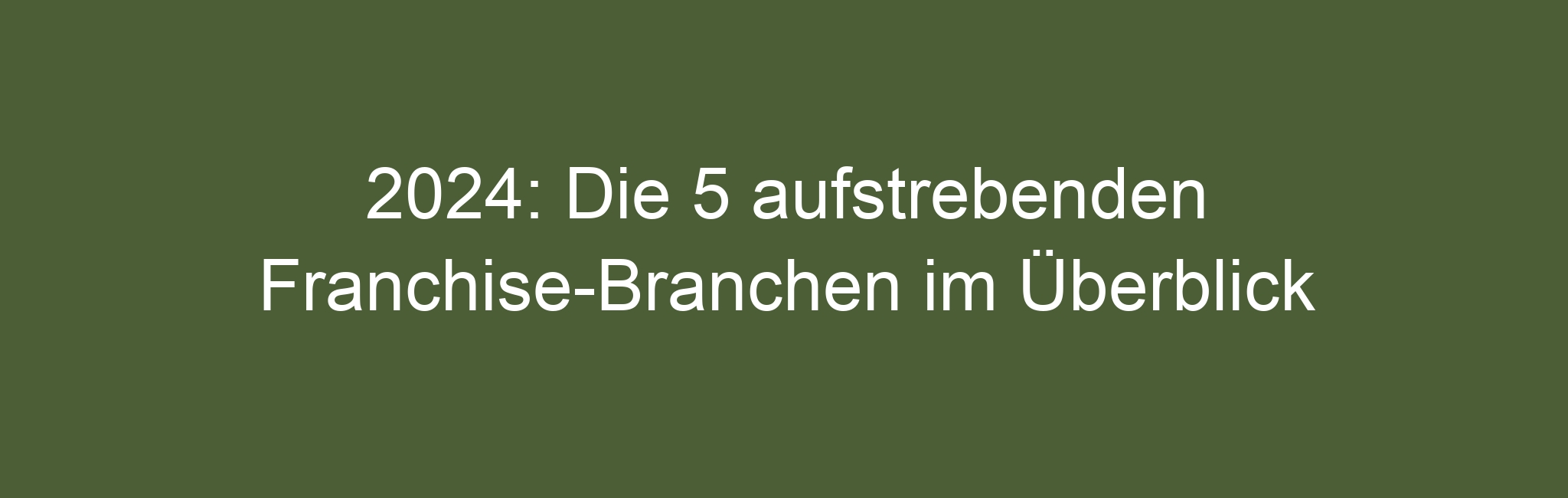 2024: Die 5 aufstrebenden Franchise-Branchen im Überblick