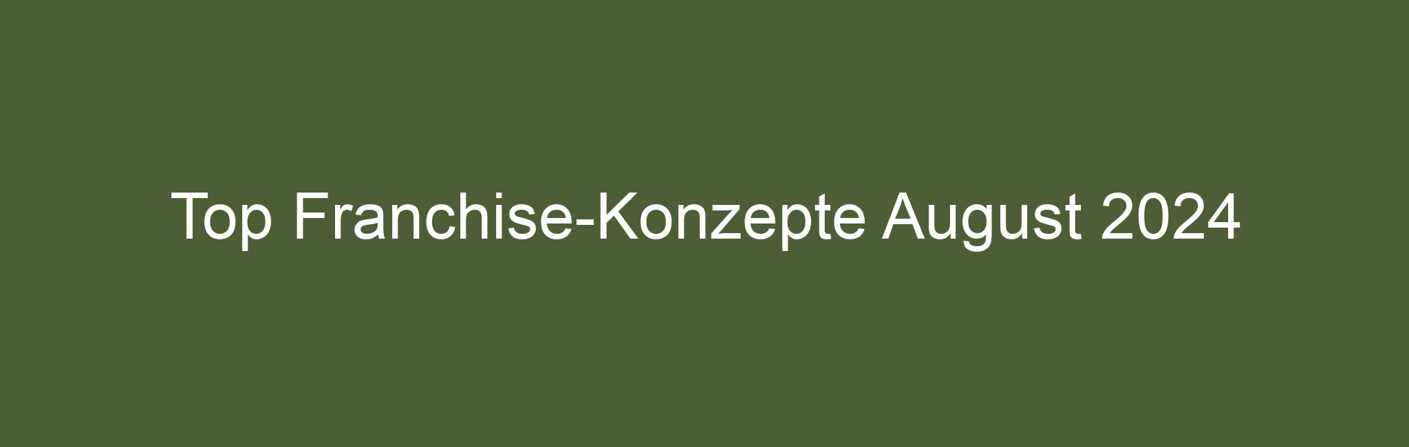 Top Franchise-Konzepte August 2024